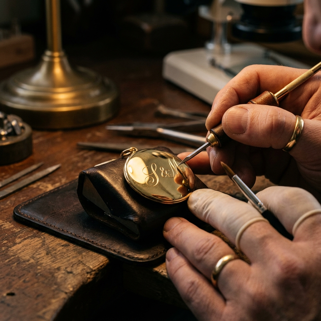 Jeweler crafting a bespoke jewelry piece with precision tools