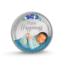 Gift for Newborn Baby 20 gm Silver Coin (Blue)