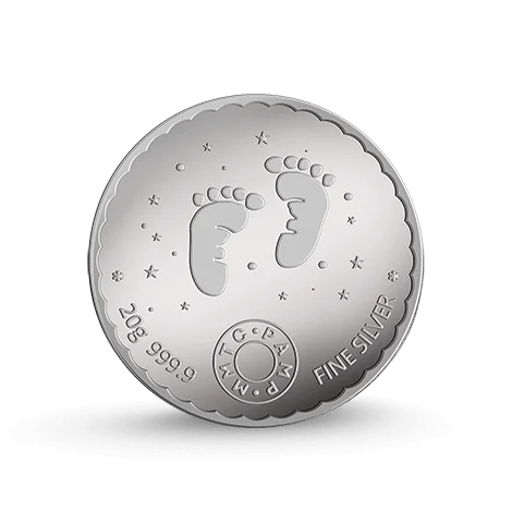 Gift for Newborn Baby 20 gm Silver Coin (Blue) - Image 2