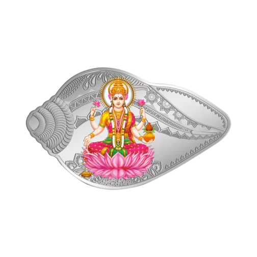 50 Gram Silver Coin - Lakshmi Ganesh Shankh Shape - Image 3
