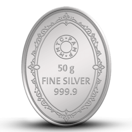 King 50 gm Silver Oval Coin