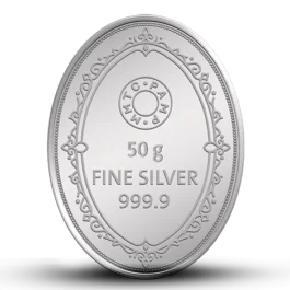 King 50 gm Silver Oval Coin